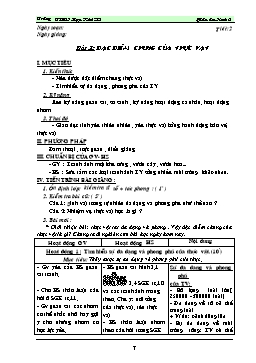 Giáo án Sinh học 6 - Tiết 2: Đặc điểm chung của thực vật