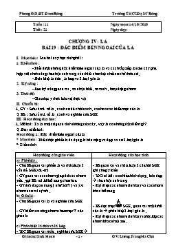 Giáo án Sinh học 6 - Tiết 21, 22