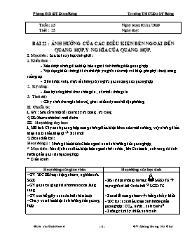 Giáo án Sinh học 6 - Tiết 25, 26