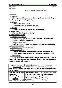 Giáo án Sinh học 6 - Tiết 28: Biến dạng của lá