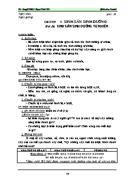 Giáo án Sinh học 6 - Tiết 30: Sinh sản sinh dưỡng tự nhiên