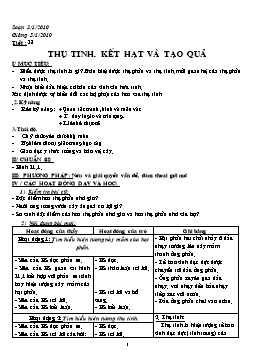 Giáo án Sinh học 6 - Tiết 38: Thụ tinh, kết hạt và tạo quả