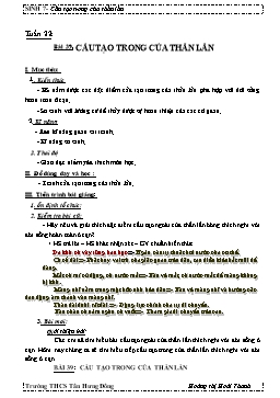 Giáo án Sinh học 7 - Tuần 22: Cấu tạo trong của thằn lằn