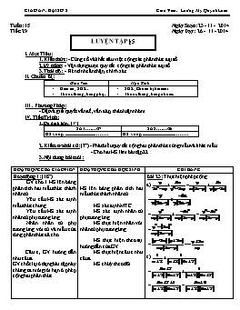 Giáo án Số học 8 - Tiết 29: Luyện tập - Lương Mỹ Quỳnh Lam