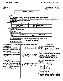 Giáo án Số học 8 - Tiết 31: Luyện tập - Lương Mỹ Quỳnh Lam