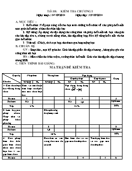 Giáo án Toán 9 - Tiết 18: Kiểm tra chương I