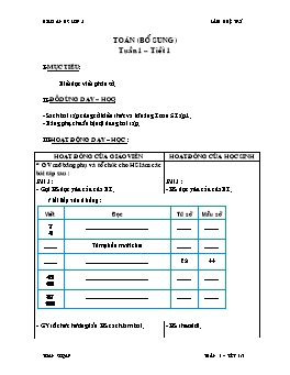 Giáo án Toán bổ sung lớp 5 - Tuần 1 - Tiết 1 - Lâm Huệ Trí