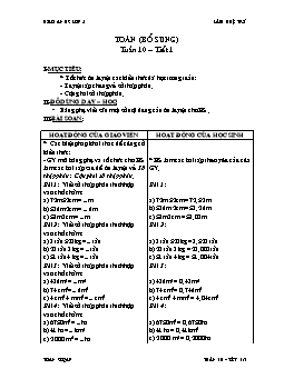 Giáo án Toán bổ sung lớp 5 - Tuần 10 - Tiết 1 - Lâm Huệ Trí