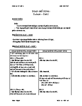 Giáo án Toán bổ sung lớp 5 - Tuần 16 - Tiết 2 - Lâm Huệ Trí