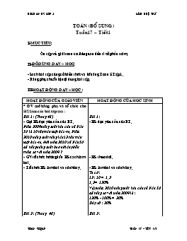Giáo án Toán bổ sung lớp 5 - Tuần 17 - Tiết 1 - Lâm Huệ Trí