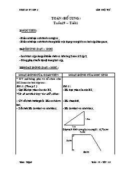Giáo án Toán bổ sung lớp 5 - Tuần 19 - Tiết 1 - Lâm Huệ Trí