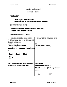 Giáo án Toán bổ sung lớp 5 - Tuần 2 - Tiết 1 - Lâm Huệ Trí