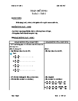 Giáo án Toán bổ sung lớp 5 - Tuần 2 - Tiết 2 - Lâm Huệ Trí