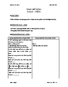 Giáo án Toán bổ sung lớp 5 - Tuần 22 - Tiết 1 - Lâm Huệ Trí