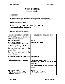 Giáo án Toán bổ sung lớp 5 - Tuần 22 - Tiết 2 - Lâm Huệ Trí