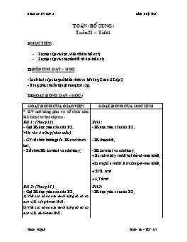 Giáo án Toán bổ sung lớp 5 - Tuần 23 - Tiết 1 - Lâm Huệ Trí