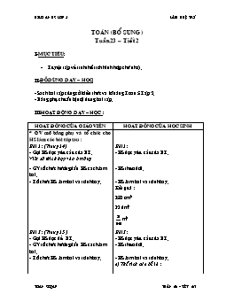 Giáo án Toán bổ sung lớp 5 - Tuần 23 - Tiết 2 - Lâm Huệ Trí