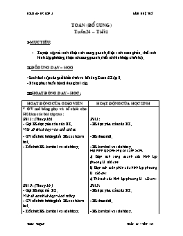 Giáo án Toán bổ sung lớp 5 - Tuần 24 - Tiết 1 - Lâm Huệ Trí