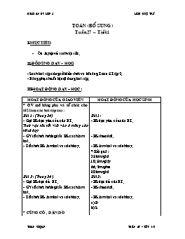 Giáo án Toán bổ sung lớp 5 - Tuần 27 - Tiết 1 - Lâm Huệ Trí
