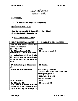 Giáo án Toán bổ sung lớp 5 - Tuần 27 - Tiết 2 - Lâm Huệ Trí