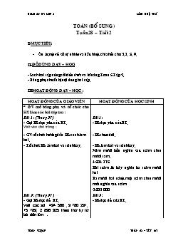 Giáo án Toán bổ sung lớp 5 - Tuần 28 - Tiết 2 - Lâm Huệ Trí