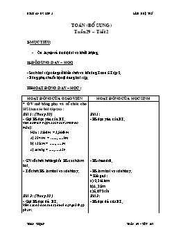 Giáo án Toán bổ sung lớp 5 - Tuần 29 - Tiết 2 - Lâm Huệ Trí