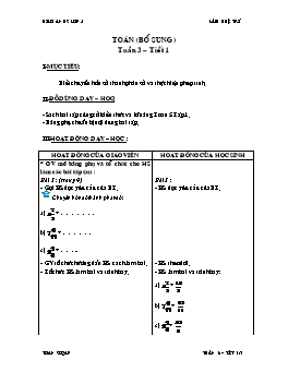 Giáo án Toán bổ sung lớp 5 - Tuần 3 - Tiết 1 - Lâm Huệ Trí