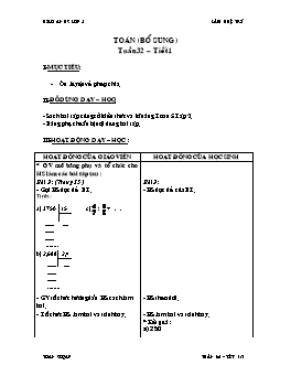 Giáo án Toán bổ sung lớp 5 - Tuần 32 - Tiết 1 - Lâm Huệ Trí