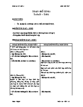 Giáo án Toán bổ sung lớp 5 - Tuần 33 - Tiết 1 - Lâm Huệ Trí