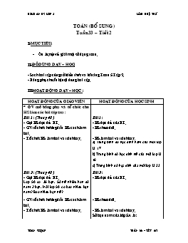 Giáo án Toán bổ sung lớp 5 - Tuần 33 - Tiết 2 - Lâm Huệ Trí