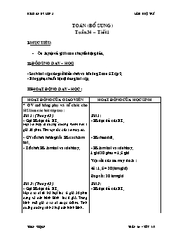 Giáo án Toán bổ sung lớp 5 - Tuần 34 - Tiết 1 - Lâm Huệ Trí