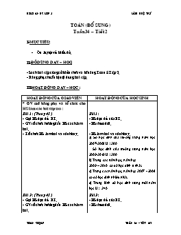 Giáo án Toán bổ sung lớp 5 - Tuần 34 - Tiết 2 - Lâm Huệ Trí