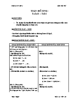 Giáo án Toán bổ sung lớp 5 - Tuần 35 - Tiết 2 - Lâm Huệ Trí