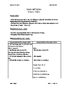 Giáo án Toán bổ sung lớp 5 - Tuần 4 - Tiết 1 - Lâm Huệ Trí