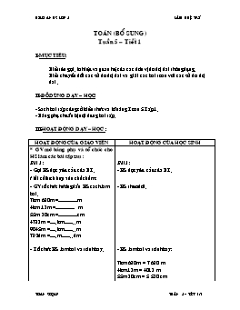 Giáo án Toán bổ sung lớp 5 - Tuần 5 - Tiết 1 - Lâm Huệ Trí