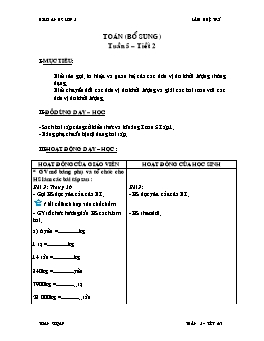 Giáo án Toán bổ sung lớp 5 - Tuần 5 - Tiết 2 - Lâm Huệ Trí