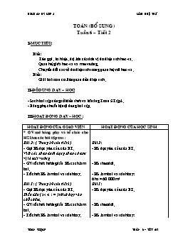 Giáo án Toán bổ sung lớp 5 - Tuần 6 - Tiết 2 - Lâm Huệ Trí