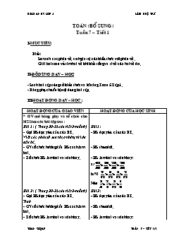 Giáo án Toán bổ sung lớp 5 - Tuần 7 - Tiết 1 - Lâm Huệ Trí