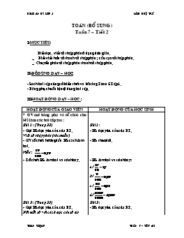 Giáo án Toán bổ sung lớp 5 - Tuần 7 - Tiết 2 - Lâm Huệ Trí