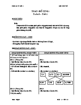 Giáo án Toán bổ sung lớp 5 - Tuần 8 - Tiết 1 - Lâm Huệ Trí