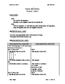 Giáo án Toán bổ sung lớp 5 - Tuần 8 - Tiết 2 - Lâm Huệ Trí