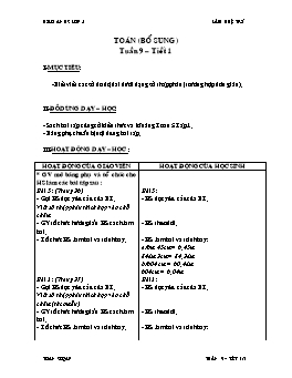 Giáo án Toán bổ sung lớp 5 - Tuần 9 - Tiết 1 - Lâm Huệ Trí