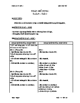 Giáo án Toán bổ sung lớp 5 - Tuần 9 - Tiết 2 - Lâm Huệ Trí
