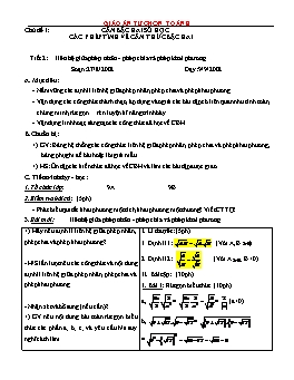 Giáo án tự chọn Toán 9 - Chủ đề I: Căn bậc hai số học các phép tính về căn thức bậc hai - Tiết 2