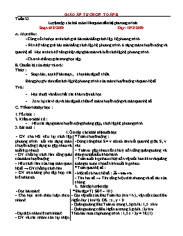 Giáo án tự chọn Toán 9 học kì II