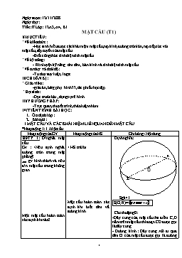 Luyện thi Đại học Hình học không gian - Chuyên đề: Mặt cầu