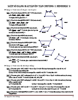 Một số dạng bài tập ôn tập chương I môn Hình học 8 - Nguyễn Văn Thống