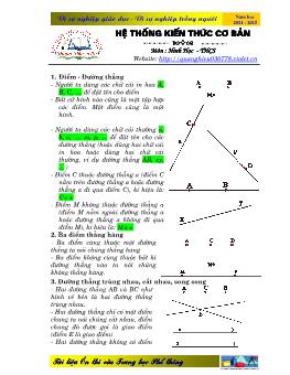 Tài liệu Ôn thi vào Trung học Phổ thông - Môn Hình học - Phạm Văn Hiệu