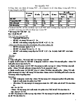 Bài tập Sinh học Lớp 9 - Học kỳ I