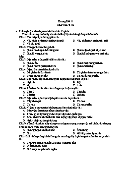 Câu hỏi trắc nghiệm ôn tập môn Sinh học Lớp 6